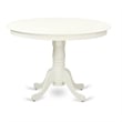 East West Furniture 3-Piece Dining Set for Small Spaces in Linen White/Beige Red