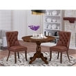 East West Furniture 3-Piece Kitchen Table Set in Burgundy/Antique Walnut