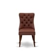 East West Furniture 3-Piece Modern Dining Table Set in Mahogany/Burgundy