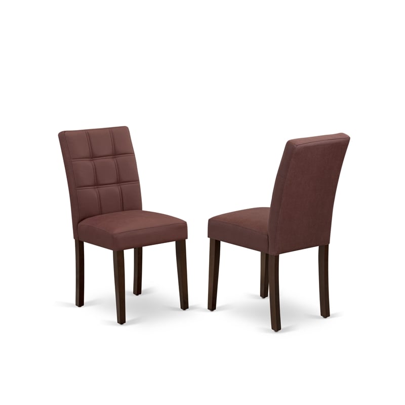 East West Furniture 3-Piece Dining Table Set in Mahogany/Burgundy