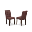 East West Furniture 3-Piece Modern Dining Table Set in Mahogany/Burgundy