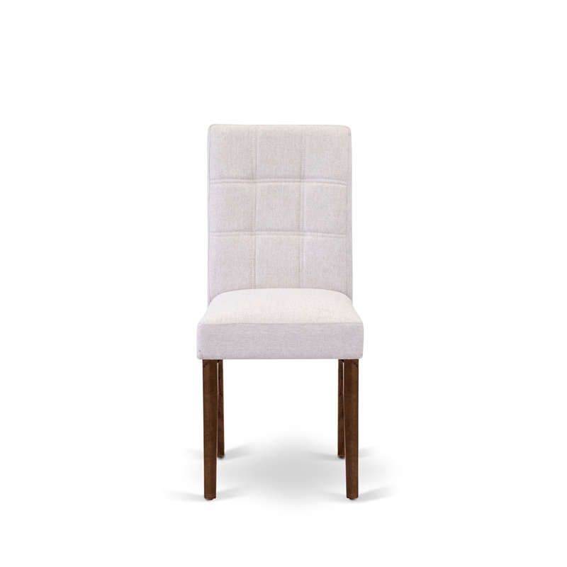 East West Furniture 3-Piece Dining Table Set  in Antique Walnut/Mist Beige