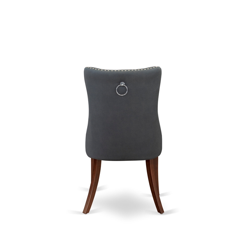 East West Furniture 3-Piece Dinette Set in Mahogany/Platinum Gray