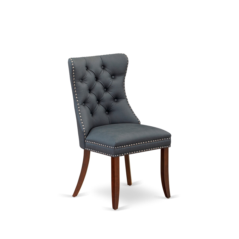 East West Furniture 3-Piece Dinette Set in Mahogany/Platinum Gray