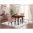 East West Furniture 3-Piece Dining Set in Mahogany/Beige Red