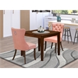 East West Furniture 3-Piece Dining Room Set in Beige Red/Antique Walnut