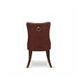 East West Furniture 3-Piece Dining Room Set in Burgundy/Antique Walnut