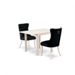 East West Furniture 3-Piece Dinette Set in Linen White/Black