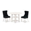 East West Furniture 3-Piece Kitchen Set in Linen White/Black