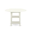 East West Furniture 3-Piece Kitchen Set in Linen White/Black