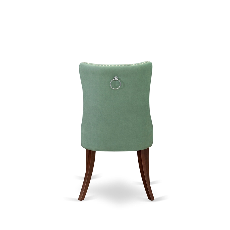 East West Furniture 3-Piece Dinette Set in Mahogany/Willow Green