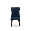 East West Furniture 3-Piece Kitchen Table Set in Mahogany/Navy Blue