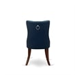 East West Furniture 3-Piece Kitchen Table Set in Mahogany/Navy Blue