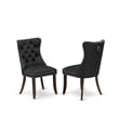 East West Furniture 3-Piece Kitchen Table Set in Mahogany/Dark Gray
