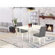 East West Furniture 3-Piece Dinette Set in Linen White/Platinum Gray