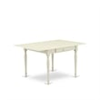 East West Furniture 3-Piece Dining Table Set in Linen White/Beige Red