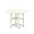 East West Furniture 3-Piece Dining Table Set in Linen White/Beige Red