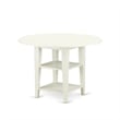East West Furniture 3-Piece Dining Table Set in Linen White/Beige Red