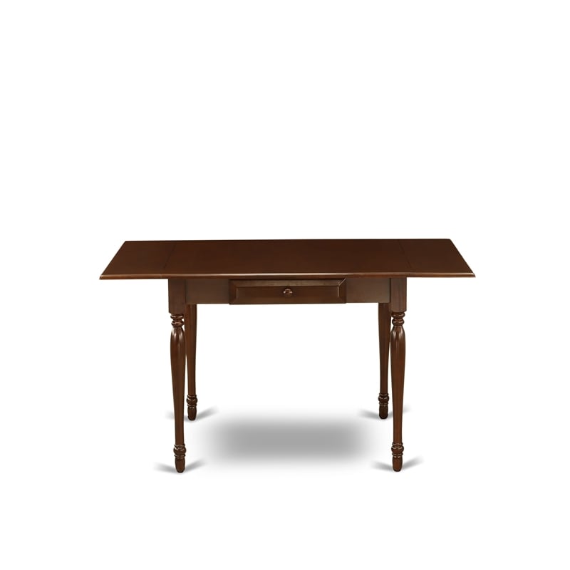 East West Furniture 3-Piece Dining Set in Mahogany/Burgundy