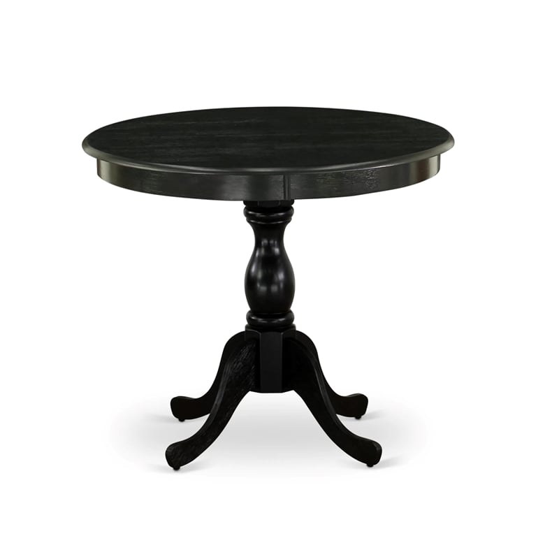 East West Furniture Antique 5-Piece Kitchen Dining Set in Black Finish