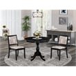 East West Furniture Antique 3-Piece Modern Dining Set in Black Finish