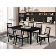 East West Furniture Dudley 7-Piece Dining Table Set in Black Finish