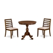 East West Furniture Antique 3-Piece Dining Set in Walnut Finish