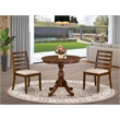 East West Furniture Antique 3-Piece Dining Set in Walnut Finish