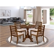 East West Furniture Antique 5-Piece Dining Set in Walnut Finish