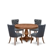 East West Furniture Ferris 5-Piece Dining Set in Walnut Finish