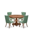 East West Furniture Ferris 5-Piece Kitchen Dining Set in Walnut Finish