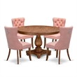 East West Furniture Ferris 5-Piece Dining Room Table Set in Walnut Finish