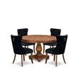 East West Furniture Ferris 5-Piece Dining Room Set in Walnut Finish