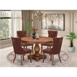 East West Furniture Ferris 5-Piece Dining Room Table Set in Walnut Finish