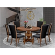 East West Furniture Ferris 7 Piece Round Dining Room Set in Walnut Finish