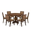 East West Furniture Ferris 7 Piece A Modern Dining Table Set in Walnut Finish