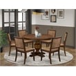 East West Furniture Ferris 7 Piece A Modern Dining Table Set in Walnut Finish