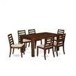 East West Furniture Celina 7 Piece A Dining Table Set in Walnut Finish