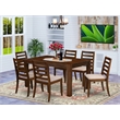 East West Furniture Celina 7 Piece A Dining Table Set in Walnut Finish
