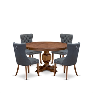 East West Furniture Ferris 5-Piece Kitchen Dining Set in Walnut Finish