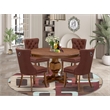 East West Furniture Ferris 5-Piece Dining Table Set in Walnut Finish