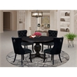 East West Furniture Ferris 5 Piece Round Kitchen Table Set in Black Finish