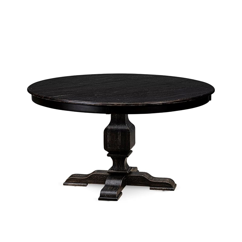 East West Furniture Ferris 5 Piece Round Kitchen Table Set in Black Finish