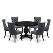 East West Furniture Ferris 7-Piece Modern Dining Table Set in Black Finish
