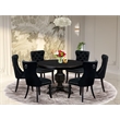 East West Furniture Ferris 7 Piece Round Kitchen Set in Black Finish