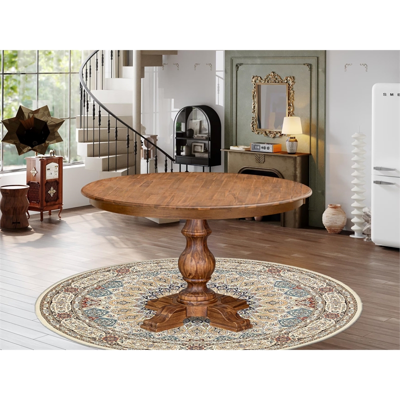 East West Furniture Ferris Wood Dining Table in Walnut Finish