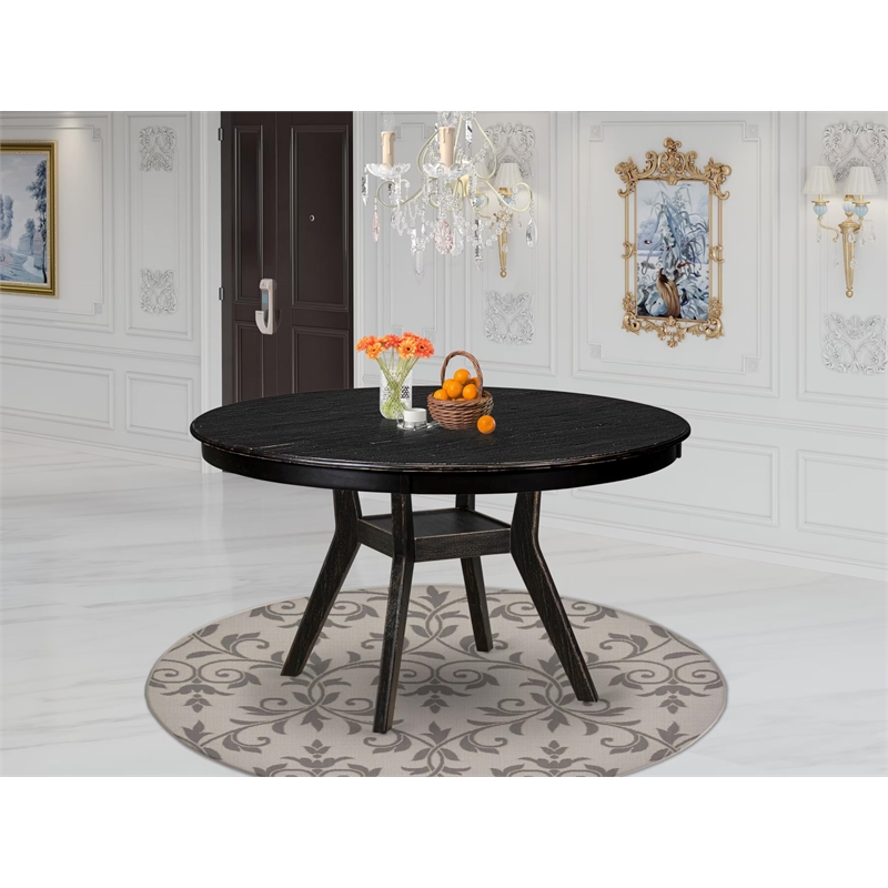 East West Furniture Ferris Modern Dining Table in Black Finish