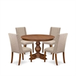 East West Furniture Ferris 5-Piece Modern Dining Set in Walnut Finish