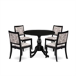 East West Furniture Dublin 5-Piece Dining Room Set in Black Finish