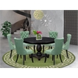 East West Furniture Ferris 7 Piece Round Dining Table Set in Black Finish